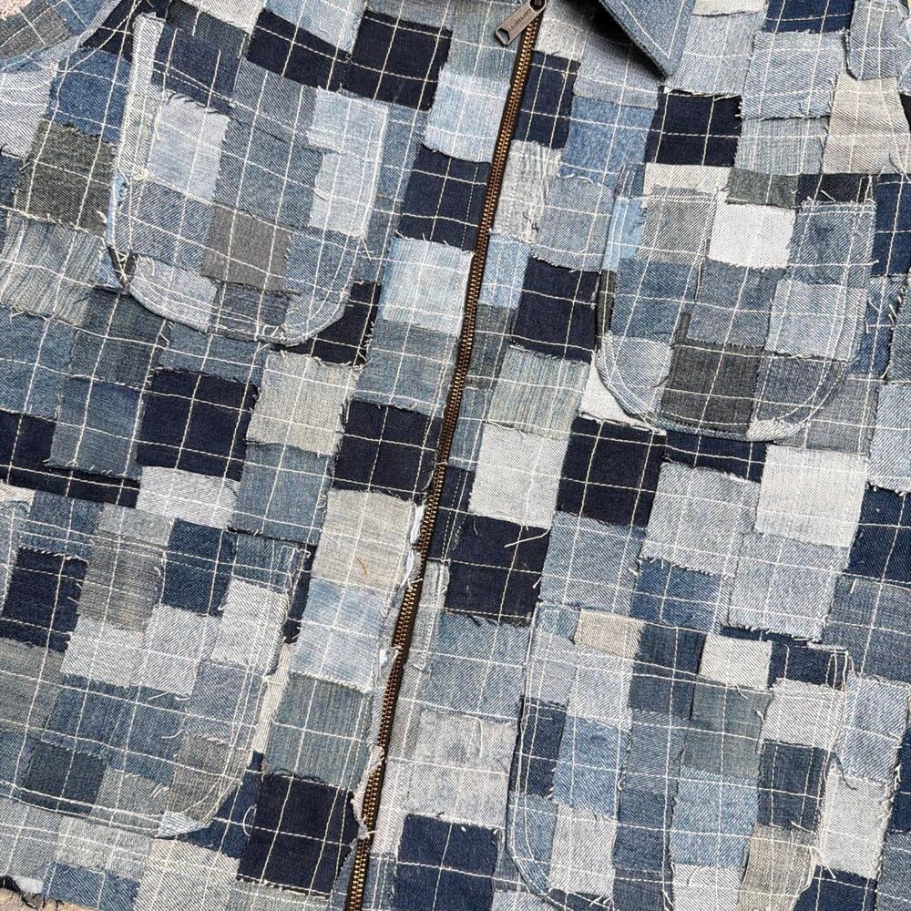 Custom upcycled patchwork chore jacket - Picture 3 of 8